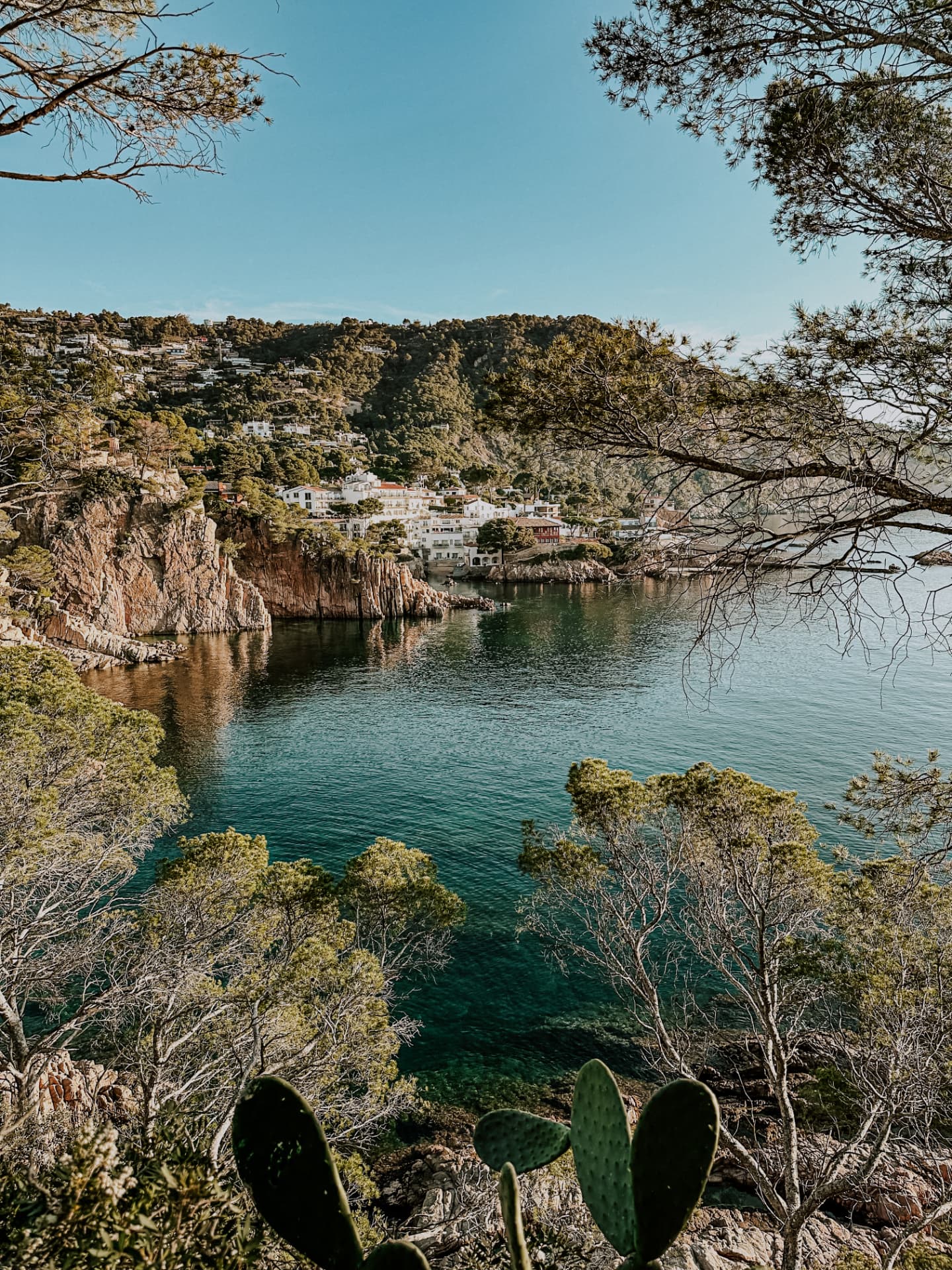 Turquoise Mediterranean water and coastal homes on the Costa Brava